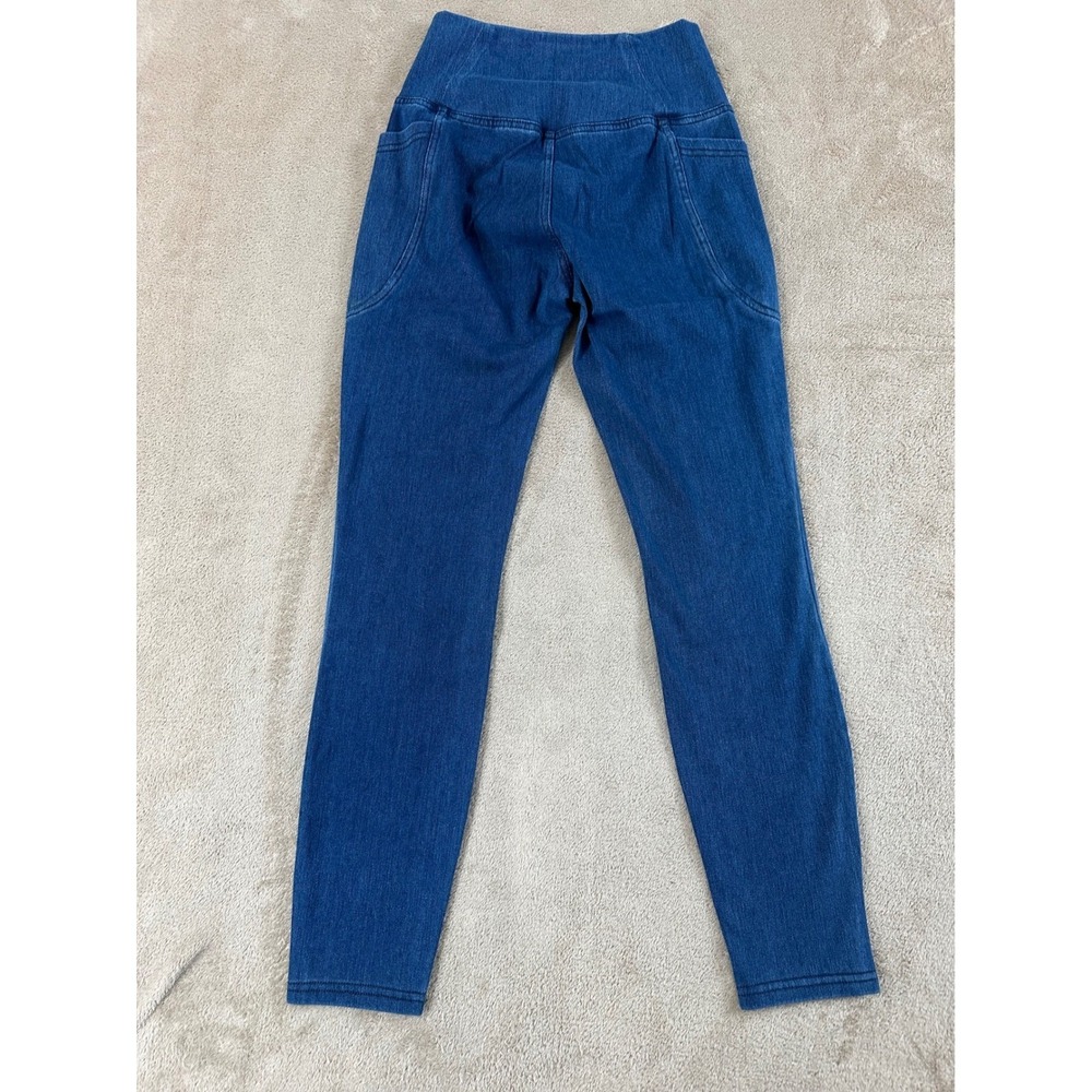 Halara Flex Denim High Waisted Crossover Leggings Womens XS Blue 7/8‎ Length NEW - Picture 7 of 13